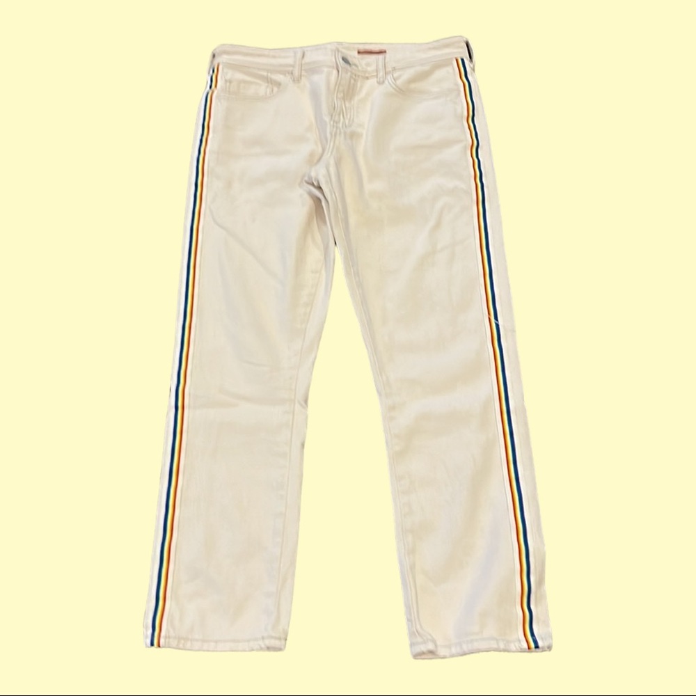 Anthropologie Pilcro Slim Boyfriend Crop Jeans Side Stripe Size 29
